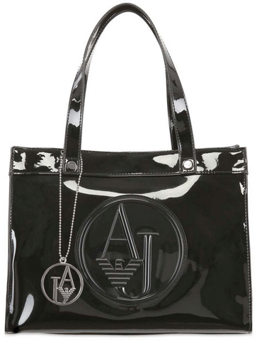 Armani-Jeans-Embossed-Logo-Patent-Tote-1