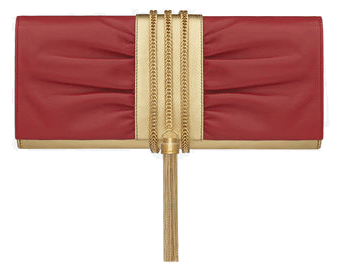 Saint-Laurent-Signature-Janis-Clutch-in-Gold-Metallic-Leather-and-Red-Leather-1