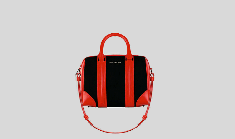 Small-Lucrezia-bag-in-black-canvas-and-red-vegetal leather-1