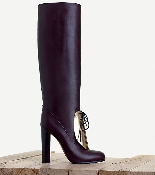 Celine-Metal-Plate-Round-Toe-High-Classic-Boot-in-Shiny-Calfskin-Burgundy-1