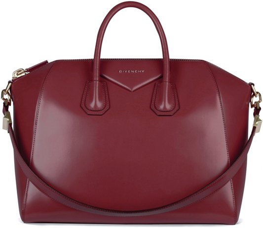 Givenchy Red Medium Antigona Envelope Clutch Bag Leather Pony