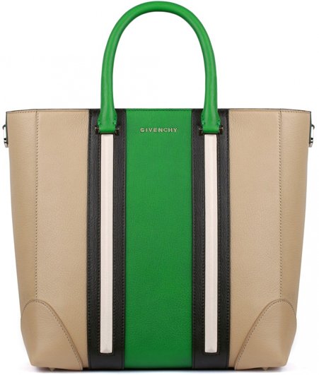 Givenchy-Medium-LUCREZIA-shopping-bag-in-beige-green- black-and-ivory-grained-leather-1