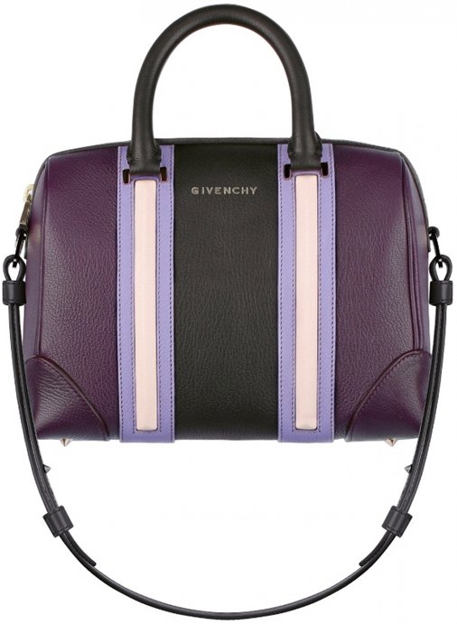 Givenchy-Mini-LUCREZIA-bag-in-aubergine-lilac-and-ivory-grained-leather-1