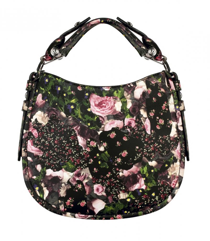Small Obsedia bag in roses camouflage print nappa leather