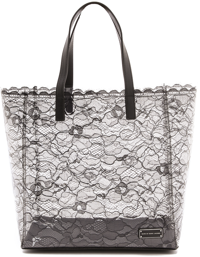 Marc Jacobs Laces The Big Big Apple Tote in Black with Antique Gold