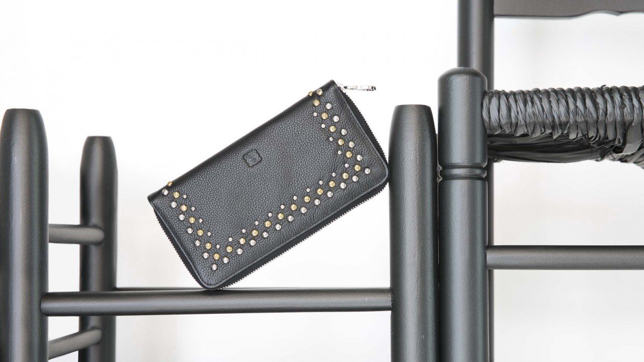 Loewe-Black-studs-zip-around-wallet-1