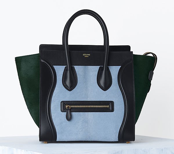 Celine-Luggage-handbag-in-Multicolour-Pony-Calfskin-Baby-Blue