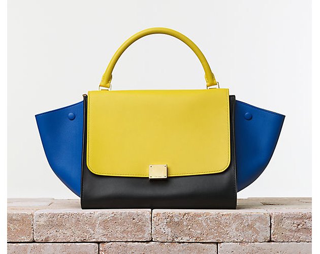 Celine-Trapeze-Handbag-in-Multicolour-Smooth-Calfskin-Sunflower