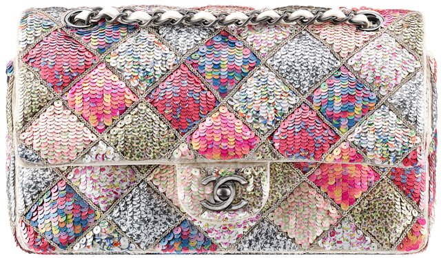 Chanel-Classic-Flap-Bag-in-Organza-Ambroidered-with-Multicolored-Sequins