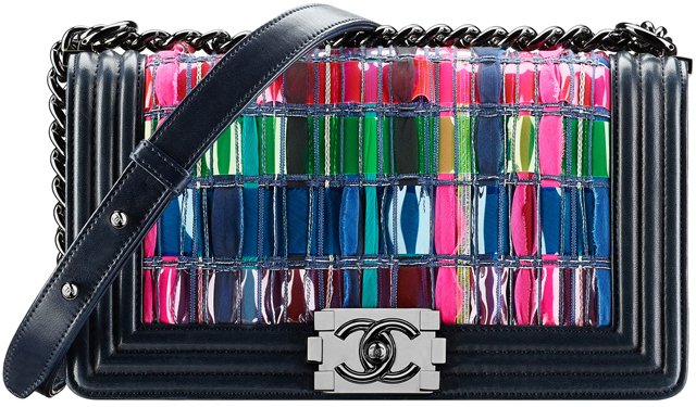 Chanel-Lambskin-Boy-Chanel-Flap-Bag-Woven-with-Multicolored-Tweed-and-PVC