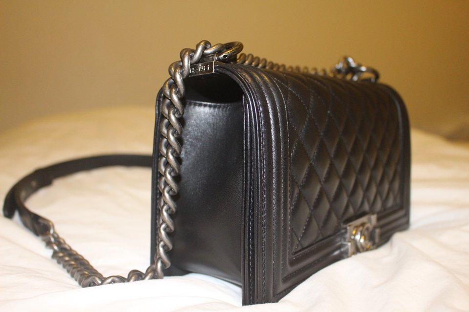 Boy Chanel Quilted Flap Bag in Black