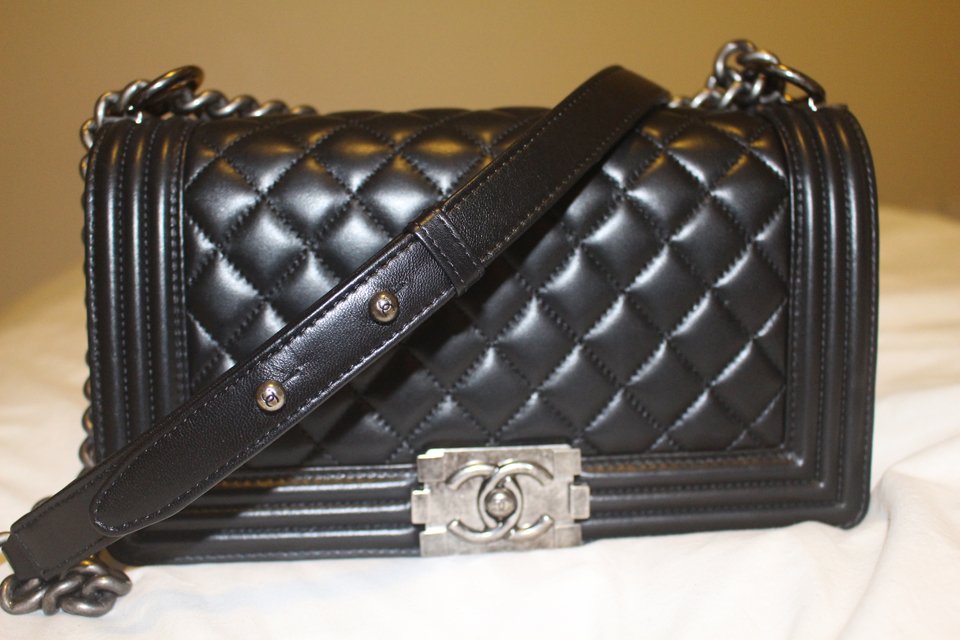 Boy Chanel Quilted Flap Bag in Black