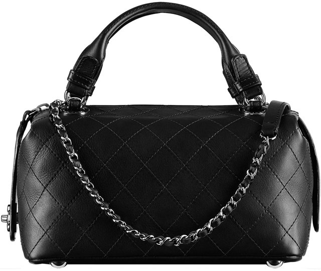 Replica Chanel Small Bowling Bag in Calfskin AS1321 Black