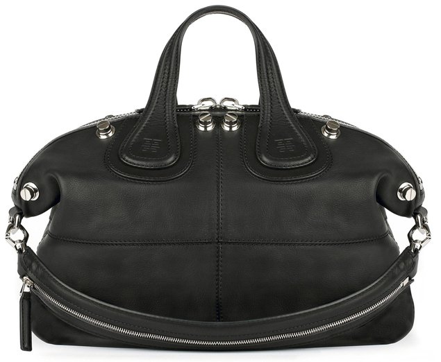 Givenchy-Medium-black-waxed-leather-Nightingale-bag-with-silver-studs