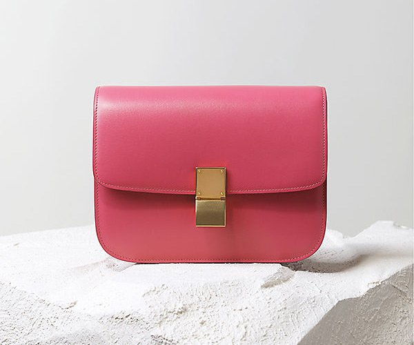 celine pink leather handbag luggage  