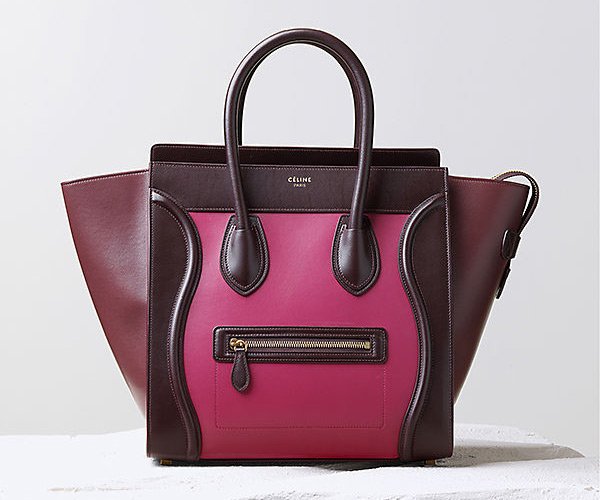 Celine-Luggage-Handbag-Orchid-Multicolour-Satin-Calfskin
