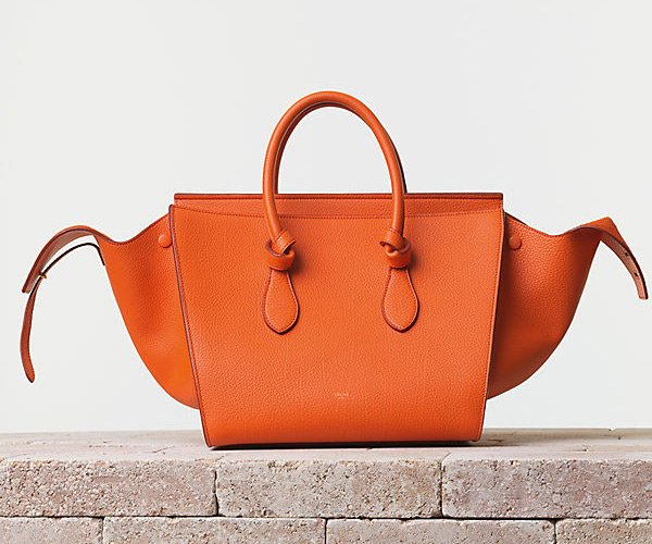 Celine-Tie-Handbag-Crisped-Calfskin-Bright-Orange