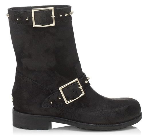 Jimmy-Choo-Dash-Black-Waxed-Suede-Biker-Boots-with-Metal-Studs-Studs