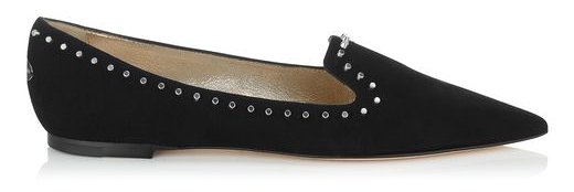Jimmy-Choo-Gesso-Black-Suede-Pointed-Slipper-with-Studs