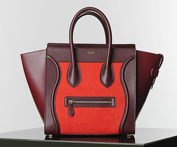 Celine-Vermilion-Red-Nubuck-Suede-Mini-Luggage-bag