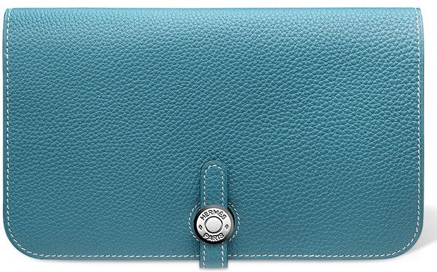 blue hermes wallet