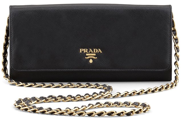 Prada-Saffiano-Wallet-on-a-Chain-Black