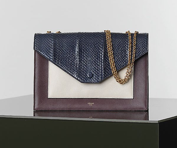 Celine-Pocket-Handbag-in-Navy-Blue-Multicolour