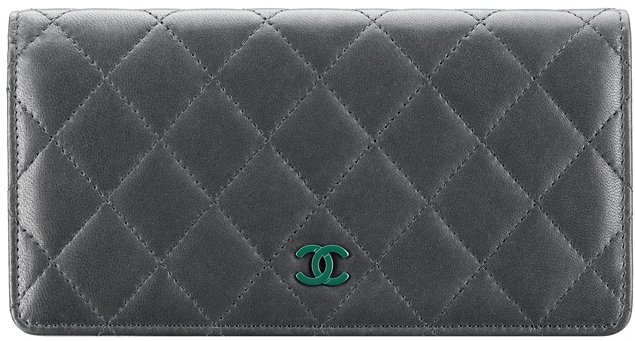 Chanel-Wallet-Bi-Fold-Grey-Calfskin