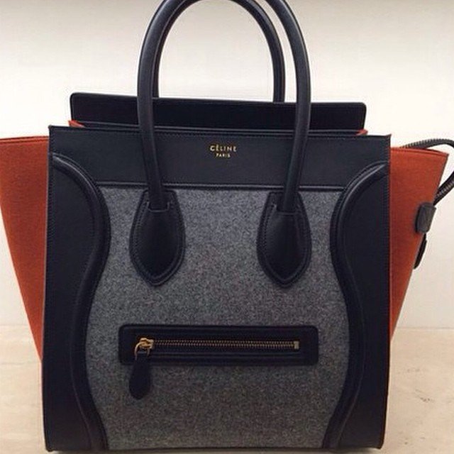 celine grey leather handbag