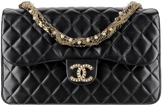 Chanel-Classic-Flap-Bag-Embellished-With-A-Pearl-Clasp-And-A-Pearl-Embroidered-Chain