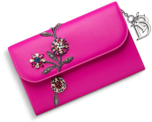 Dior-Evening-Pouch-Embroidered-Fuchsia-lambskin