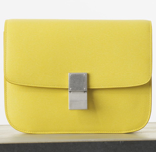 Celine-Medium-Classic-Handbag-in-Fluo-Yellow-Liege-Calfskin