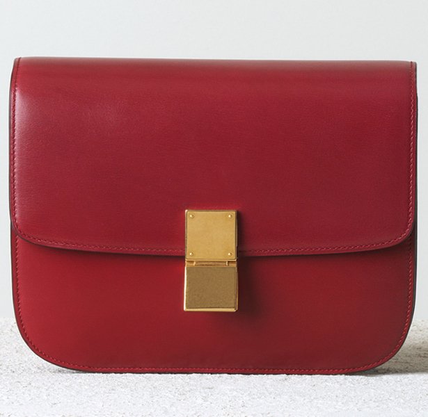 Celine-Medium-Classic-Handbag-in-Red-Box-Calfskin