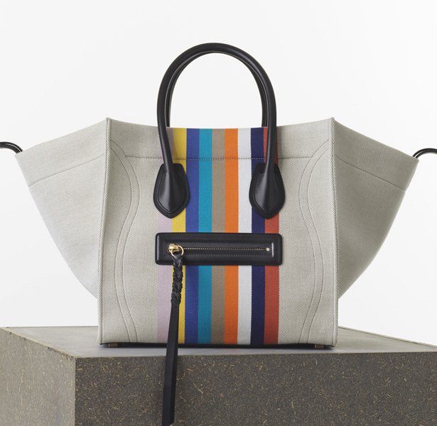 Celine-Medium-Luggage-Phantom-Handbag-in-Multicolour-Textile