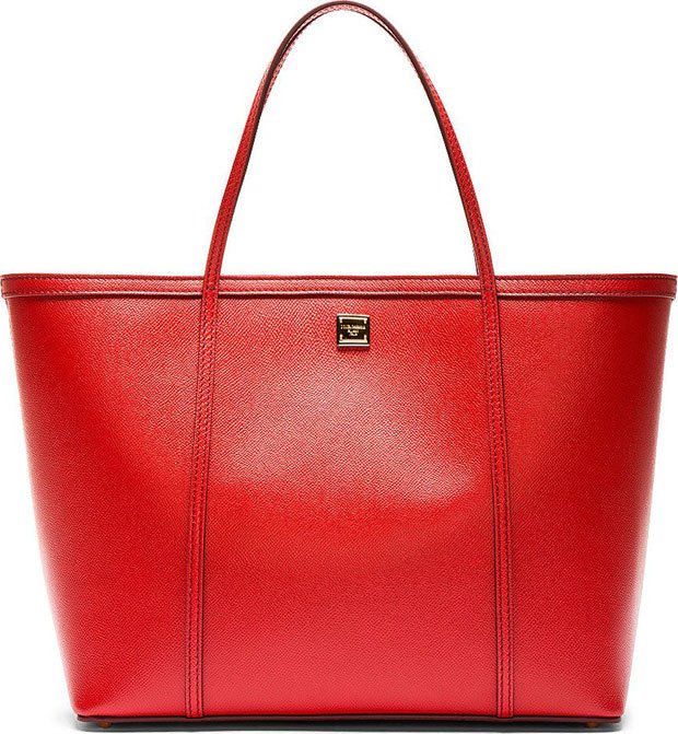 Dolce-Gabbana-Red-Leather-Tote-Bag
