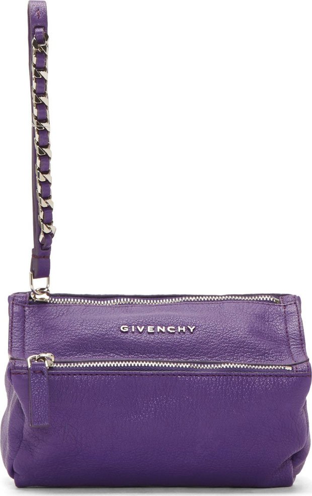 Givenchy-Purple-Sugar-Leather-Pandora-Wristlet-Clutch