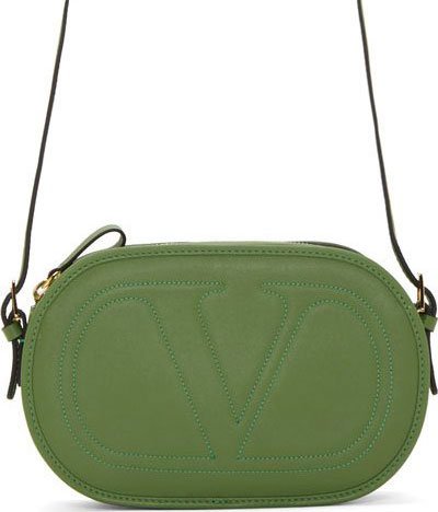 Valentino-Green-Embroidered-Logo-Rounded-Shoulder-Bag