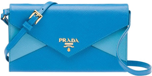 Prada Saffiano Mini Bicolor Crossbody Bag, Dark Blue/cobalt  (bluette/azzurro)