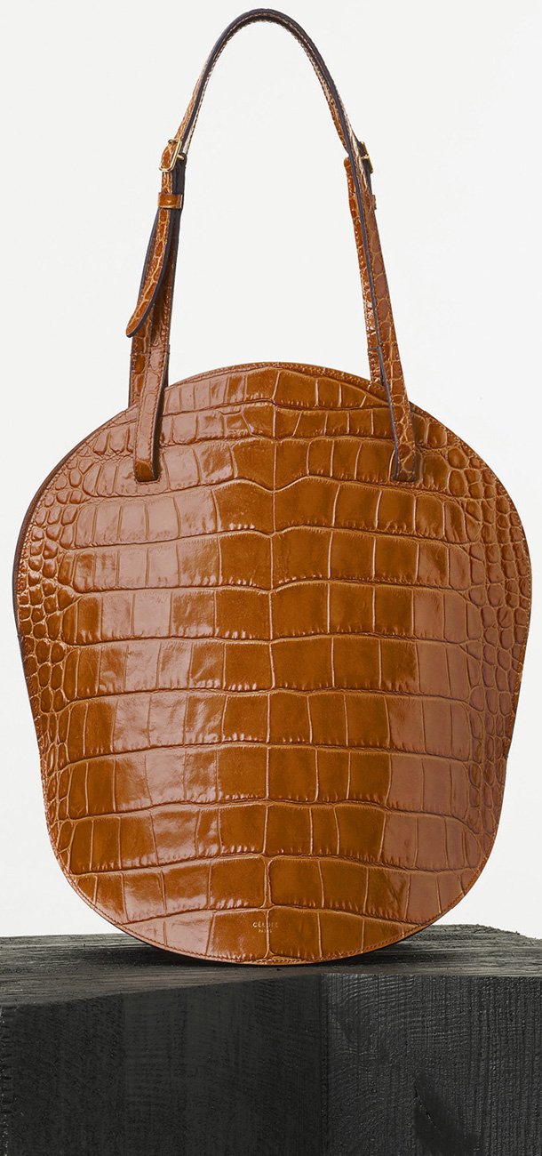 Celine-Curved-Shoulder-Bag-in-Tan-Crocodile