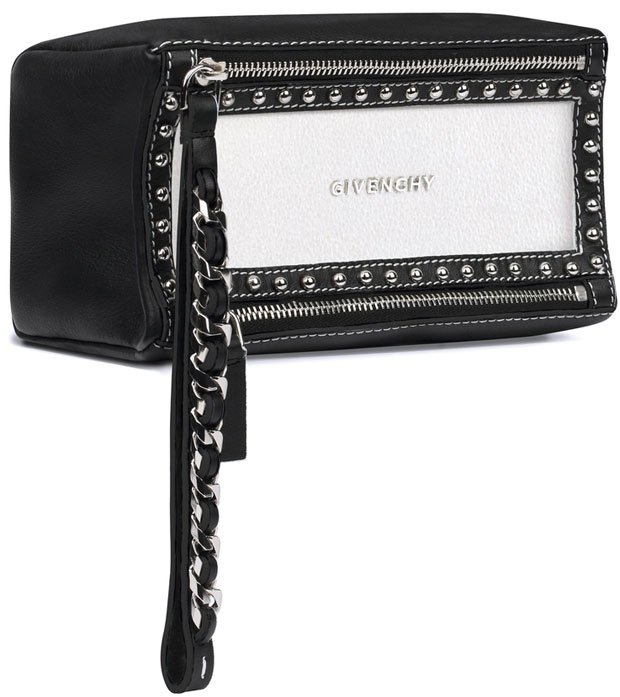 Givenchy-Pandora-wristlet-pouch-in-grained-leather-and-studded-frame
