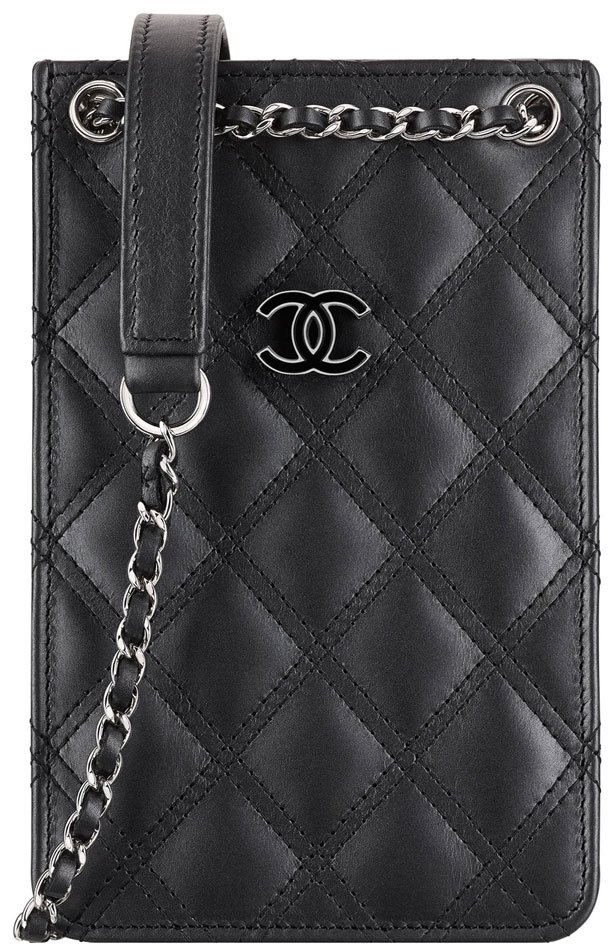 Chanel-Quilted-Phone-Holders-Black