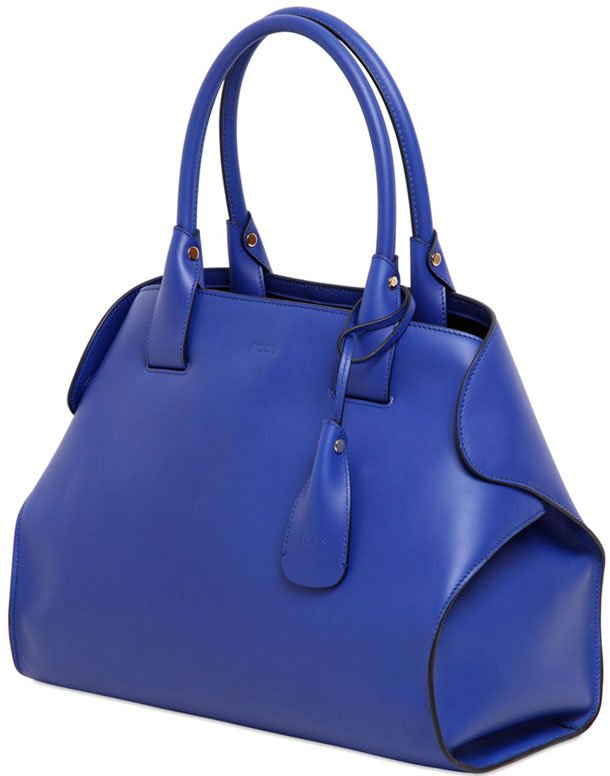 Tods-Cape-leather-tote-blue