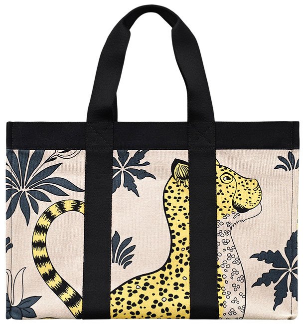 Hermes-leopard-beach-bag-yellow