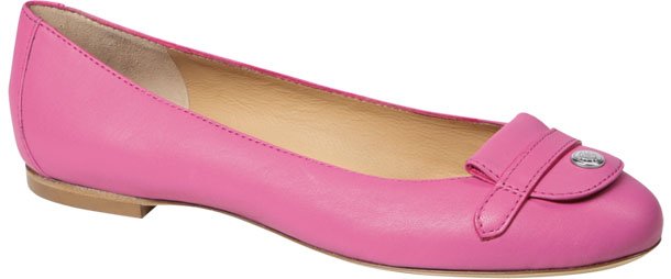 Longchamp-Le-Pliage-Cuir-Flats-Pink