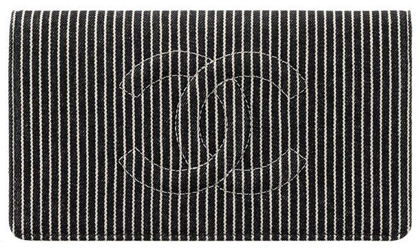 Chanel-Striped-Denim-Wallet