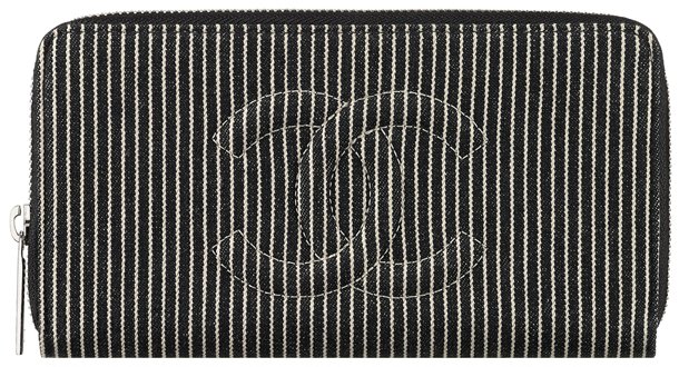 Chanel-Striped-Denim-Zipped-Wallet