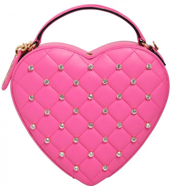 Moschino Quilted Heart Clutch With 