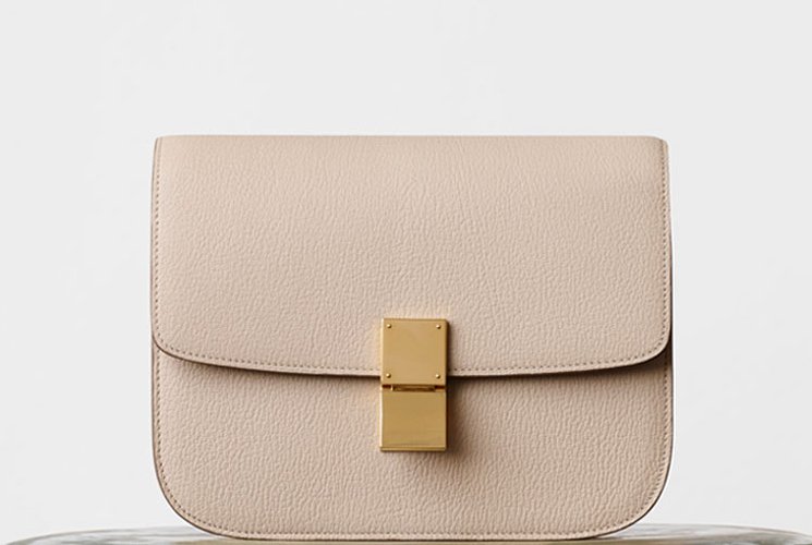 celine beige leather clutch bag classic  