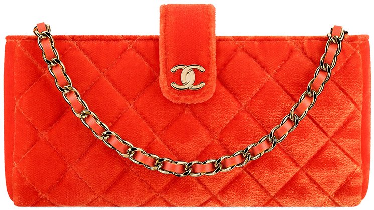 Chanel-Small-Velvet-Clutch-with-Long-Chain