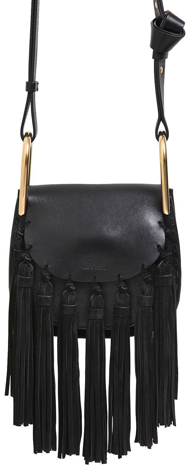 NWT Chloe Hudson Bag Black Suede Calfskin Leather Bohemian Mini